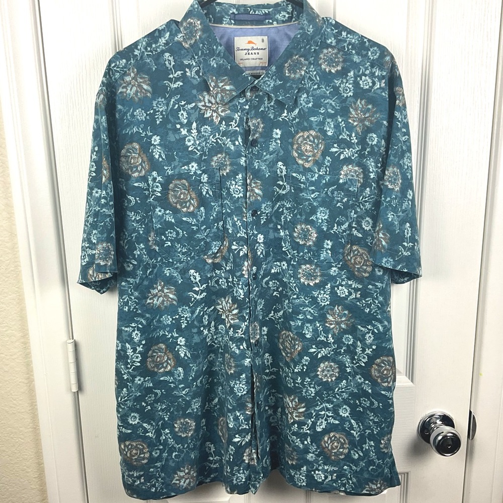 Pre-Owned Tommy Bahama Jeans Men’s Floral  Short Sleeve Button Up Shirt, Size XL